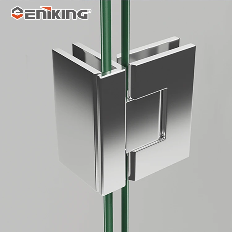 Hotel Toilet Partition Screen Square Bevel Edge Double Side 90 Degree Glass to Glass Brass Shower Door Hinge
