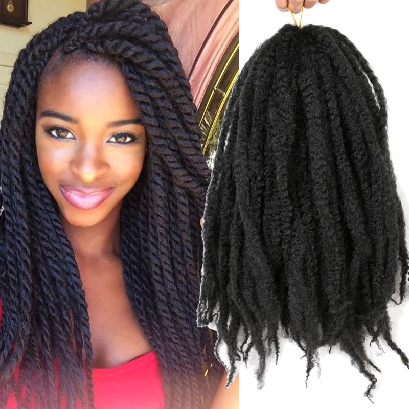 18 inch Afro Kinky Twist Hair extension crochet Marley Braiding 30strands 100gram Bulk Synthetic Hair crochet braids