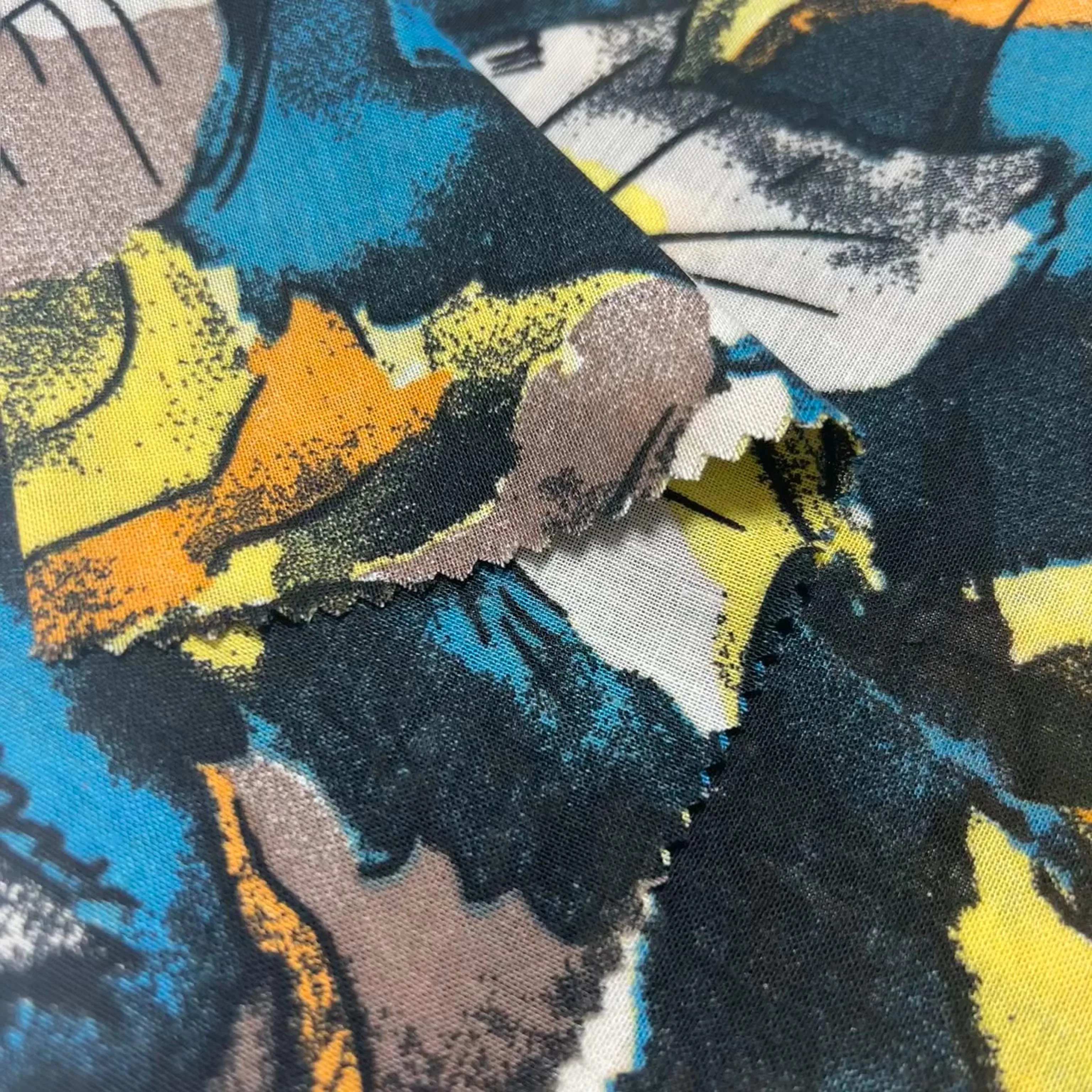 High quality soft feeling Muti-colored Italian design  ramie cotton print fabric for lady clothing