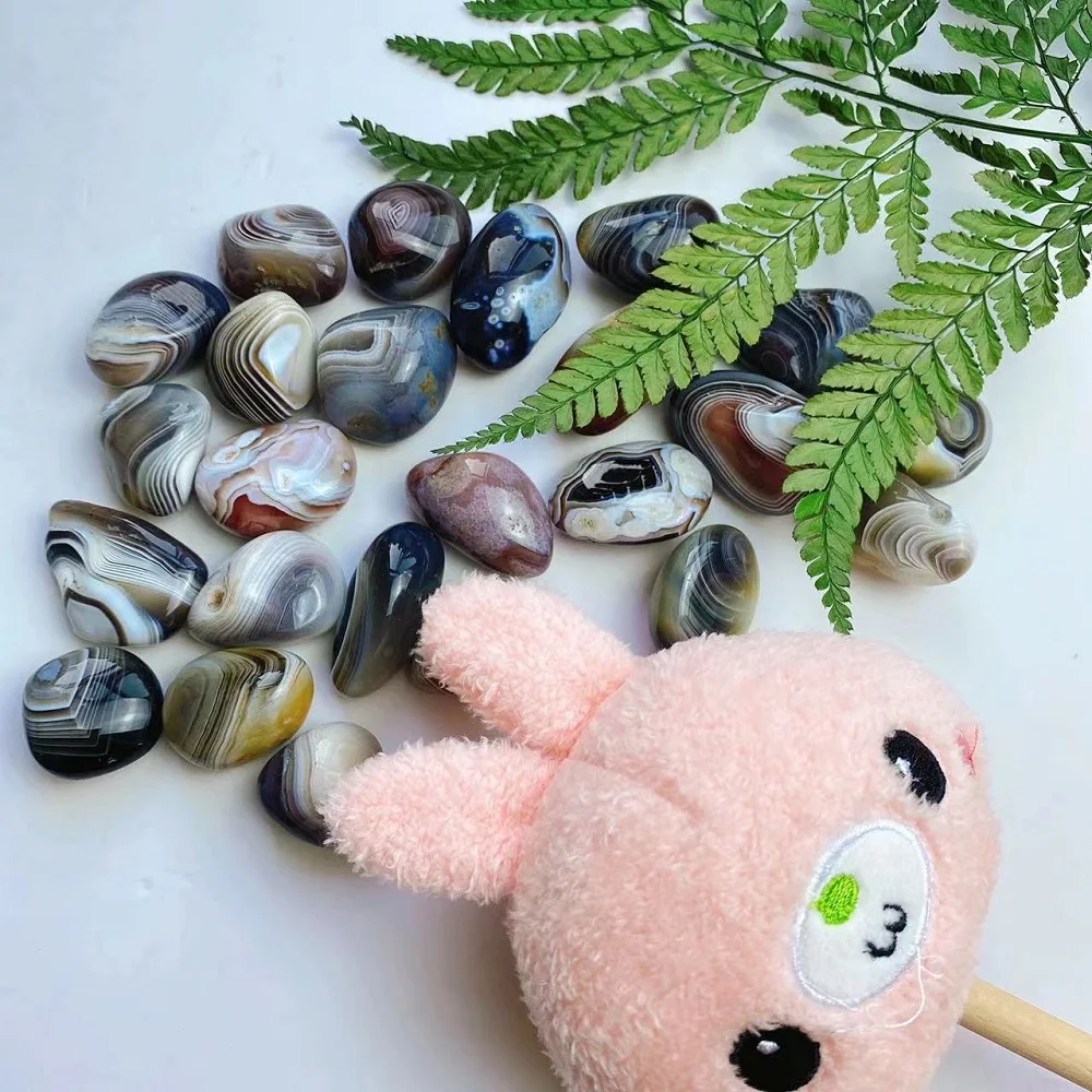 High Quality Natural Gravel Crystal Tumbled Stones Bulk  botswana agate Tumble chips With Factory Direct Sale Price