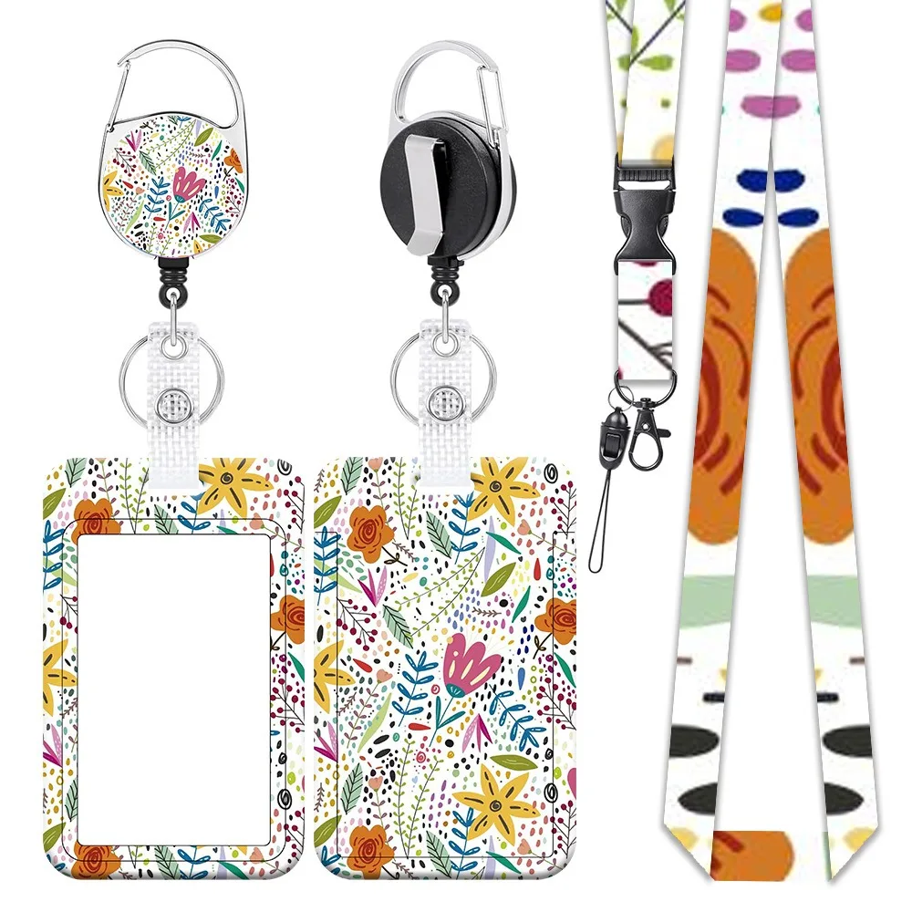 Polyester Lanyard Custom Printable Logo Neck Retractable ID Yoyo Badge Reel Plastic Card Holder Lanyard With Card Holder