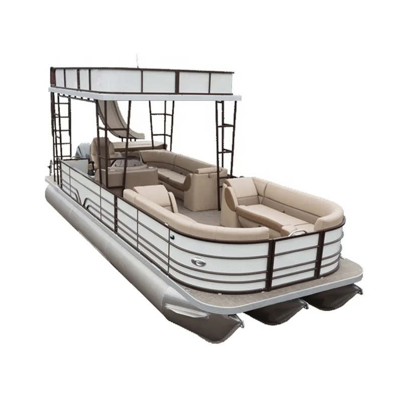 Family Leisure Water Play Entertainment Double Decker Pontoon Party Aluminium Boat for Sale