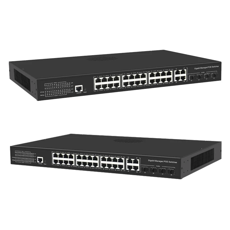  2 слоя управляемый все Gigabit с 4 для программирования в производственных условиях Слоты RSTP LACP 24 PoE порта выключатель 10/100/1000 Мбит/с ethernet poe коммутатор