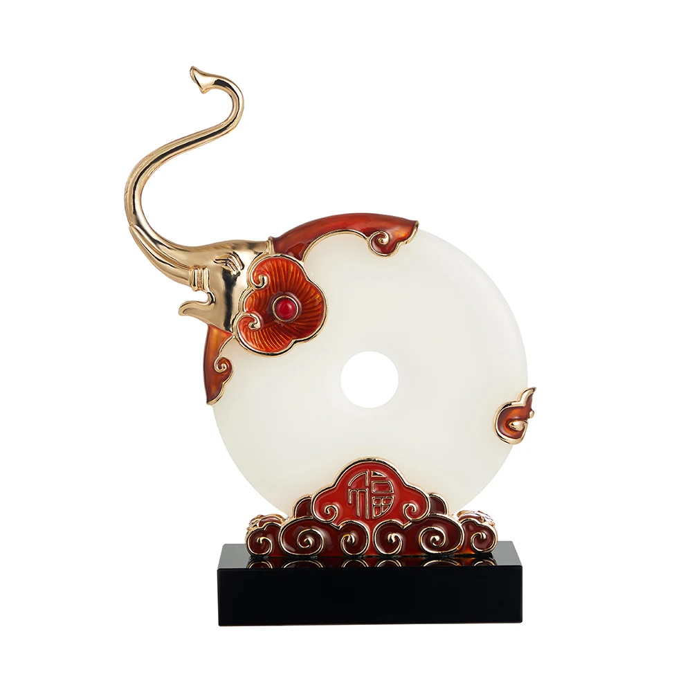 NOSHMAN High Quality alloy Jade Stone Antique Rustic Decorative Personality Features Retro Classic Statue