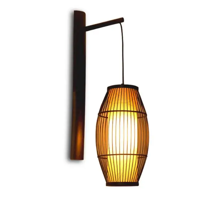 Chinese retro solid wood wall lamp - Hotel Bamboo corridor lamp -antique bamboo lantern wall lamp