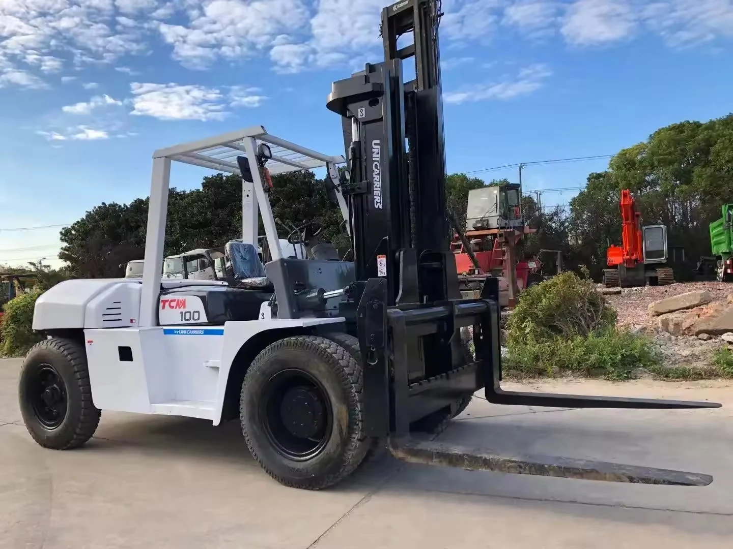 Used Tcm forklift 10 Ton diesel forklift for sale,6m high mast 10 ton TCM FD100 10T cheap price sale