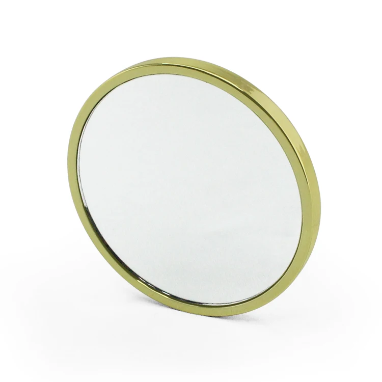 ABS gold plating frame single side round small portable makeup mirror Plastic Cosmetic Mirror custom logo