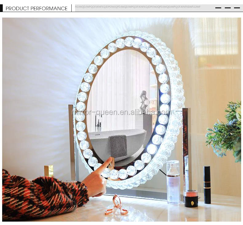
 Супер Фантазии кристалл горного хрусталя, блестящая Бриллиантовая Голливуд освещенное зеркало для макияжа с 3 цветовую температуру света для салона  