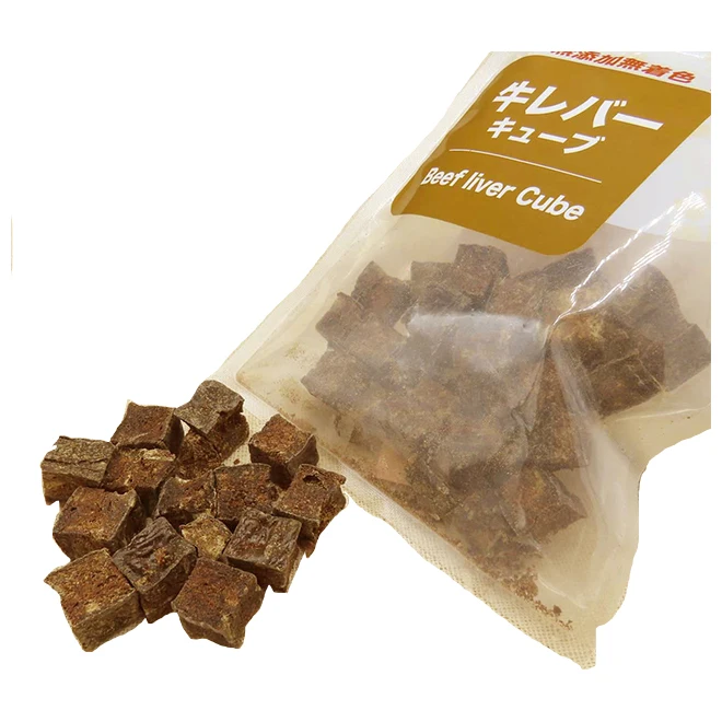 Japanese beef liver cube packaging for natural dog treats on sale