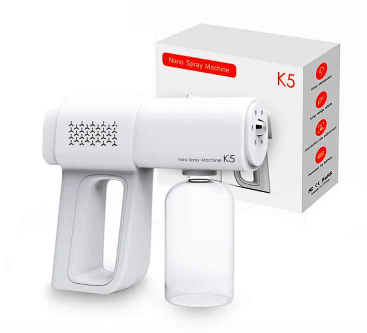 Factory wholesale K5 Nano Spray Gun  Wireless Rechargeable Mini Blue Ray Atomizer Disinfecting Spra for Household Portable