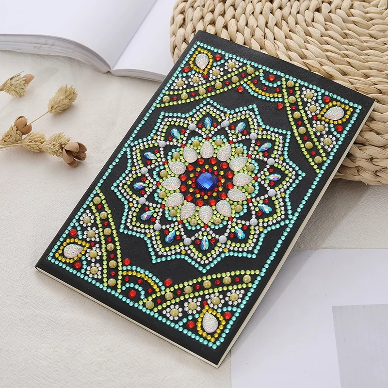 
wholesale diamond painting a5 notebook Shaped diamond with mandala pattern Notebook for Handmade crafts 