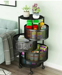 Kitchen Storage Rotatable Shelf 3/4/5 Layers Vegetable Or Fruit Storage Rack