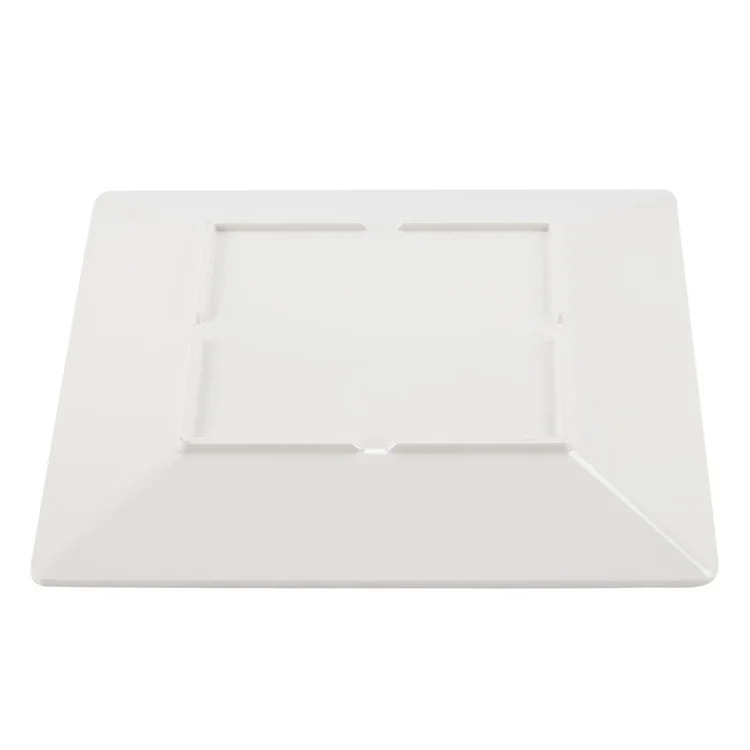 Milamine plate home dessert food safe nordic style dish, melamine hard plastic square plate with crackle finished border