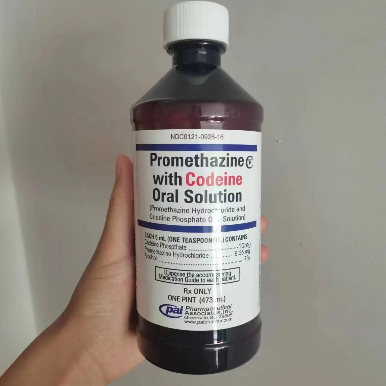 Lean Cough Syrup Liquid Empty Arch Container 16oz 473ml Amber Medicine Plastic bottle for Hi -Tech Wockhardt Actavis Label