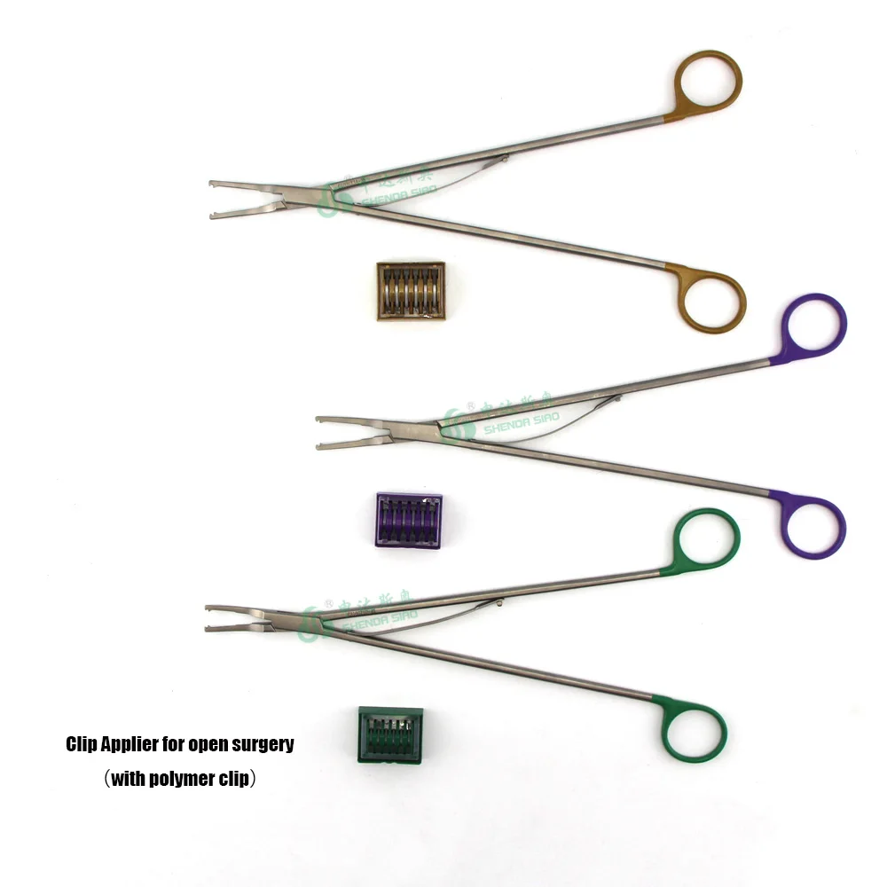 Laparoscope clip applicator for open surgery(triangle groove)&(flat groove)