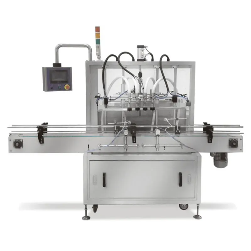 Automatic 6 Heads Cosmetic Production Line Liquid Body Wash Filler Detergent Shampoo Bottle Filling Capping And Labeling Machine