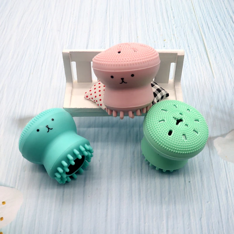Portable Mini Silicone Octopus Shape Face Deep Cleanser Skin Care Tool Face Washing Brush Massage Exfoliator