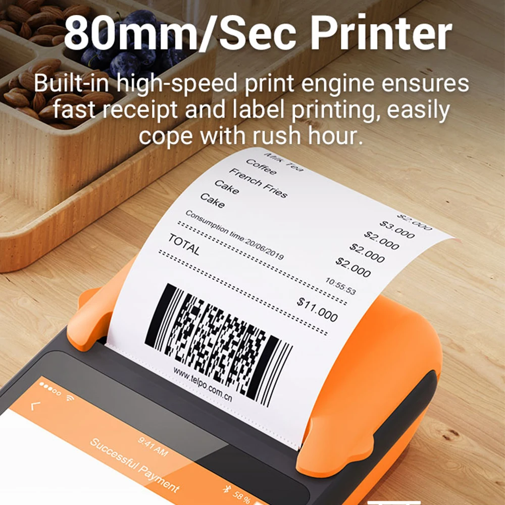 Telpo 4G handheld PDA ticket printer contactless card qr code mobile payment POS terminal