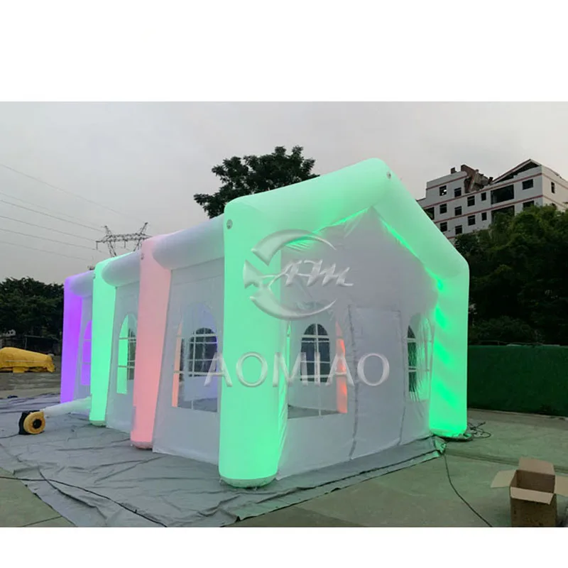 Led light inflatable tent inflatable cube party nightclub tent for party event inflatable tent
