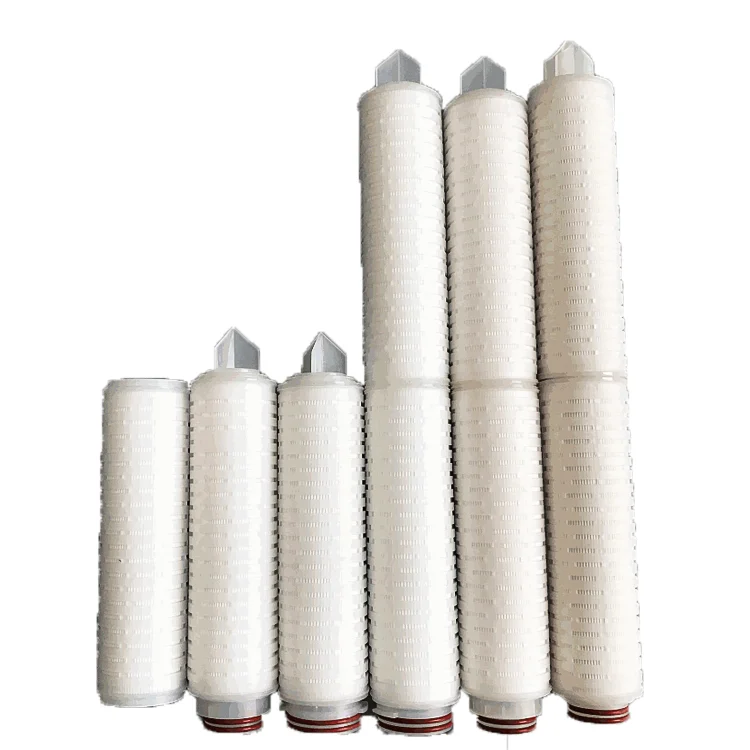 factory PP PES Nylon PTFE  water treatment 0.1 0.2 1 micron 10 20 30 40 inch pleated absolute membrane water filter cartridge