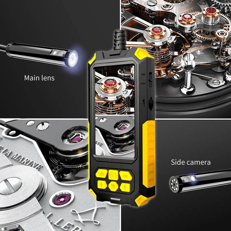 New P50 Handheld Endoscope 1080P 4.5 Inch Screen Portable Dual Lens 9 Led Endoscope Inspection Camera IP67 Snake Camera