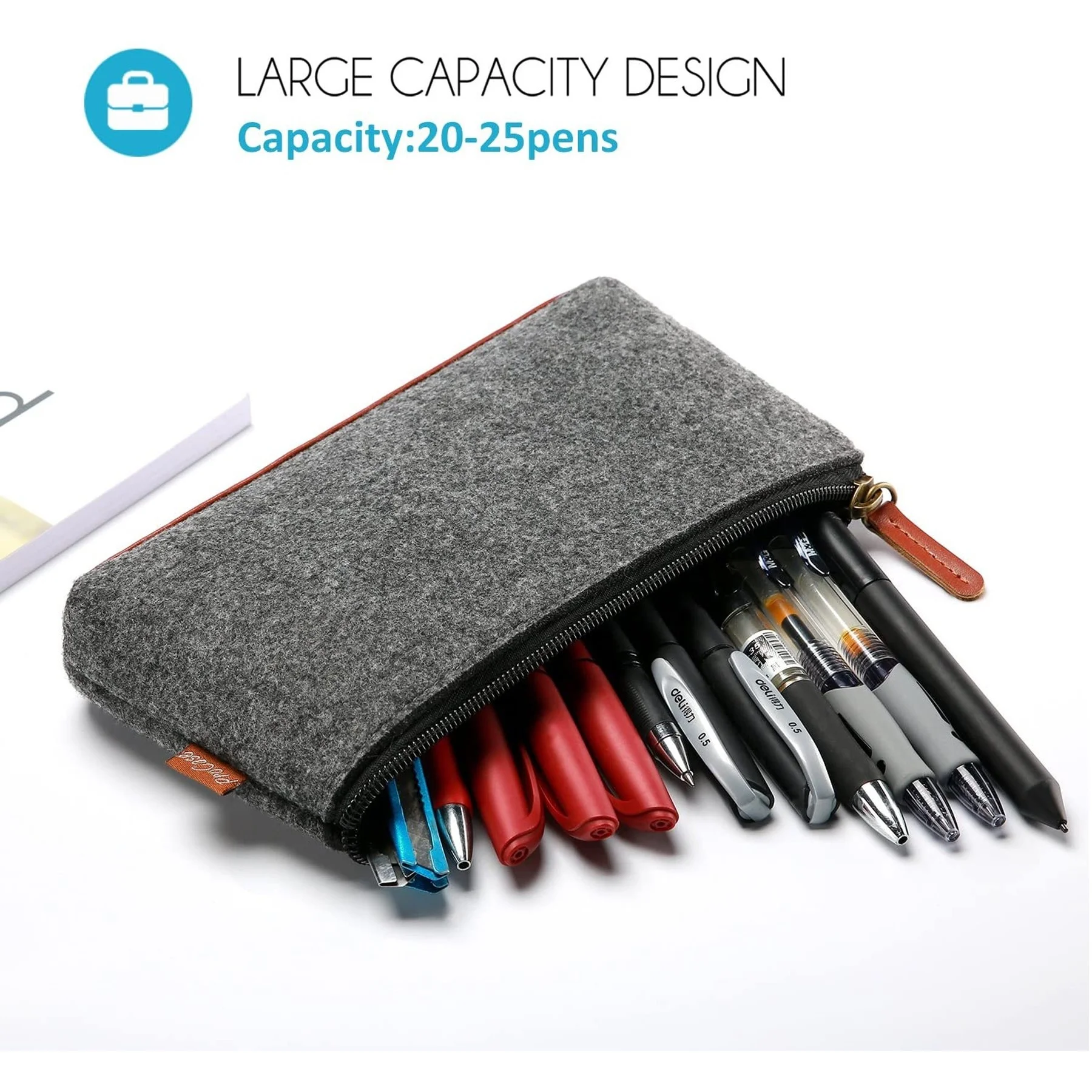 Large Capacity Felt Pencil Case Bag Organizer Pouch Box Holder