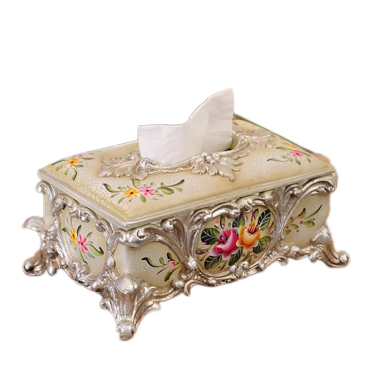 European Resin Retro Towel Box Tissue Box Holders For Living Room