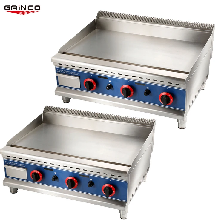 Commercial Equipment Restaurant 2 Gas Burner Top Griddle Stainless Steel Flat Plate Gas Non Stick Grill Griddle Propane for Sale