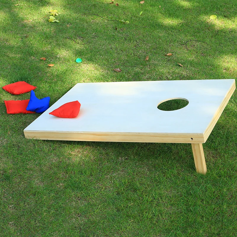 Premium Wooden Cornhole Set 2x4 Solid Wood Board With Custom Patterned Sticker for Bean Bag Toss Game