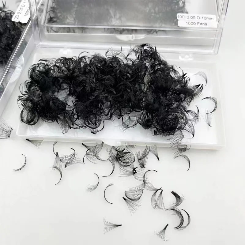 Long Stem Premade Fans Stock 12D Premade Volume Fan Eyelash Extension 20D Wispy 0.03 0.05 0.07 C D Loose Pre Made Fans Lash