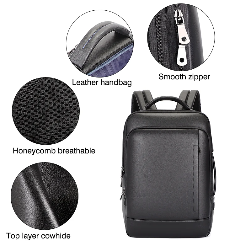 Custom Laptop Travel Backpack School Bags Waterproof Anti Theft Leather Backpack Leather Bag Backpack With Usb computer bags