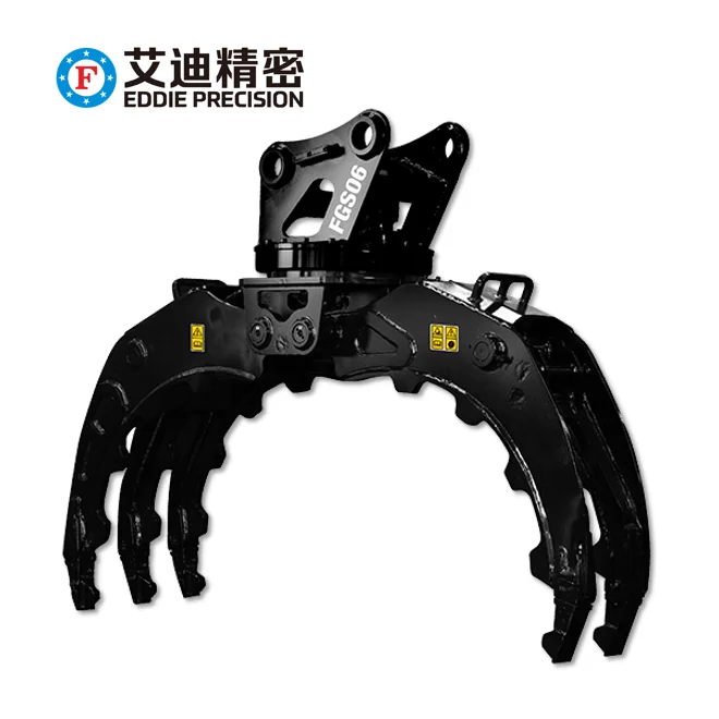 EDDIE Excavator Hydraulic Log Grapple Rotating Wood Grapple Timber Wood Log Grab