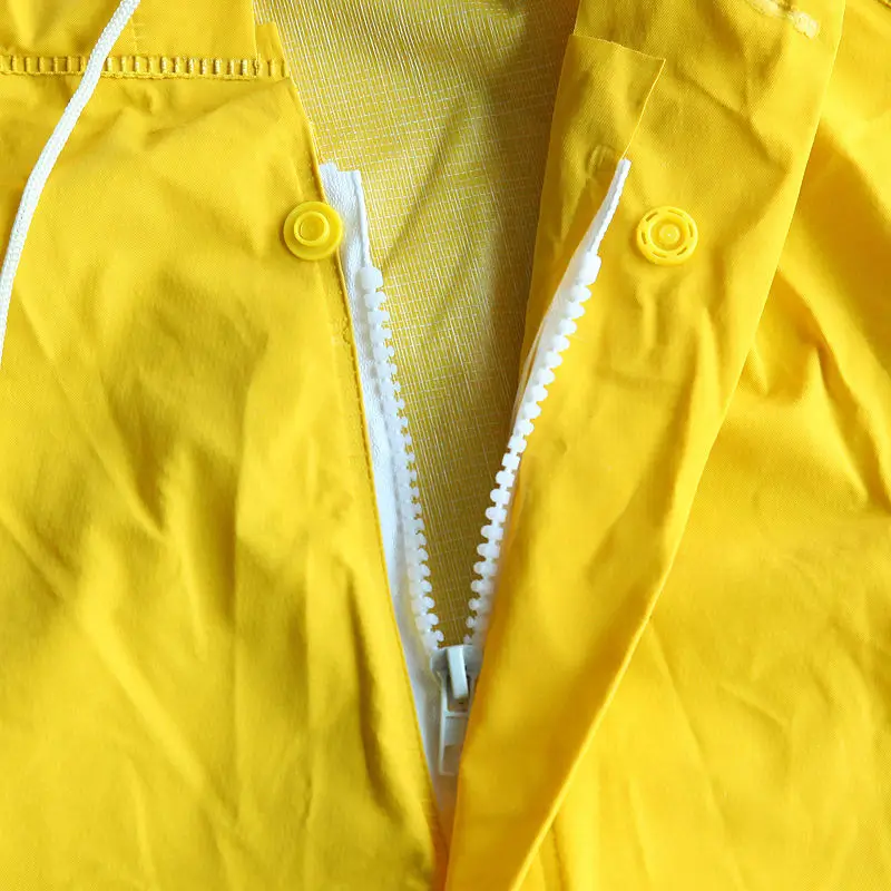 Heavy Duty Rainsuit PVC Polyester Industry Rain Gear Raincoat for Mens Workers