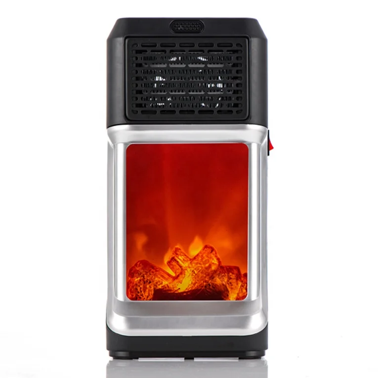 400W Electric Fireplace Air Warmer Flame Heater Portable Wall-Mounted PTC Fan Heater Remote Control Room Simulation Fire Heater
