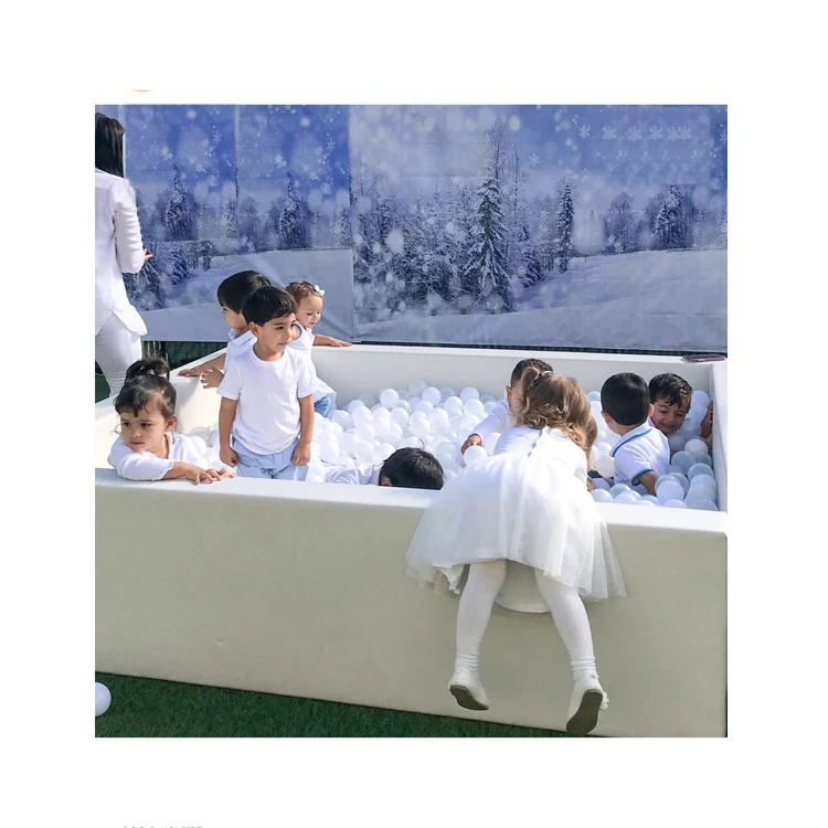 white and grey light color sponge ball pit pool soft play foam ball pit