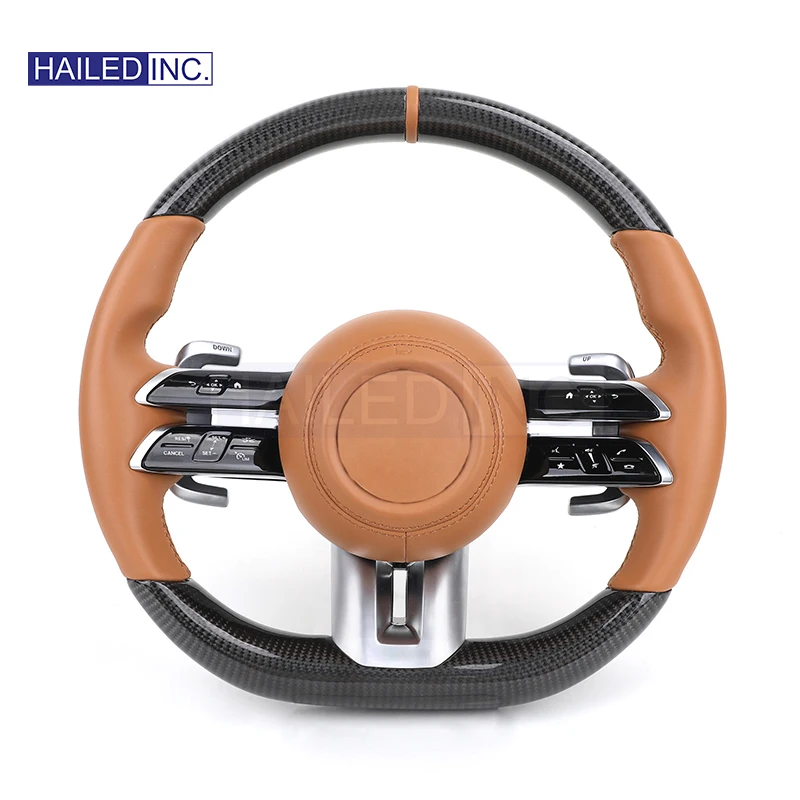 HAILED Volant Lenkrad Carbon Steering Wheel for Mercedes Benz W205 W207 CLS W218 W217 C217 W124 GLB C55 C63s C63 AMG Lenkrad