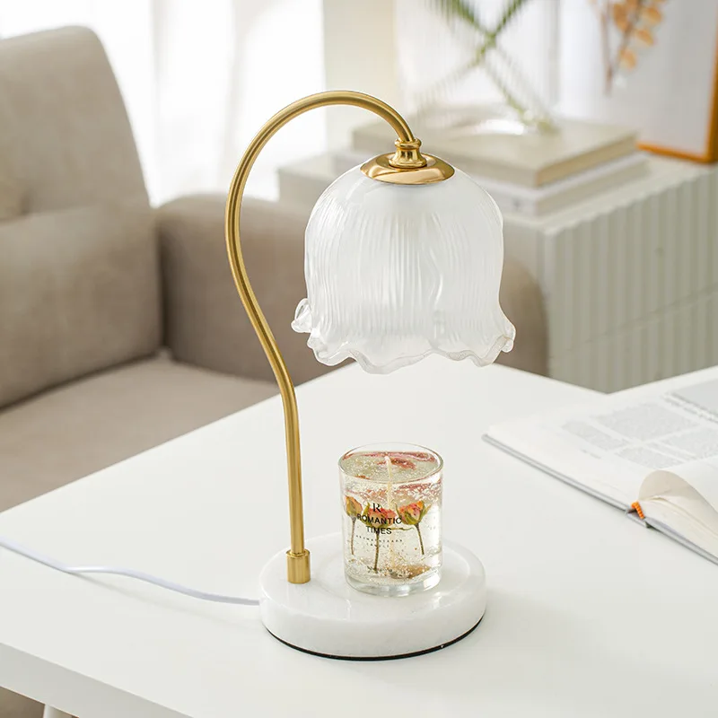 Marble Aromatherapy Candle Melting Lamp Romantic Bedroom Dimming Table Lamp Melting Wax Lamp