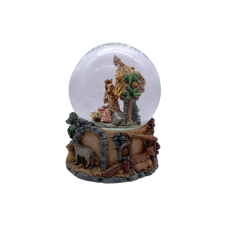 
10cm Nativity Christmas Resin Snowball Music Box Children Gift Handicraft 