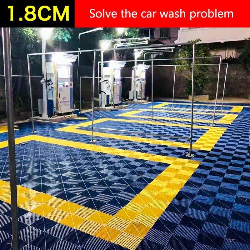 Plastic Tiles Floor Modular Non-Slip Interlocking Garage Splice Grille Drainage Matting for Basement Swimming