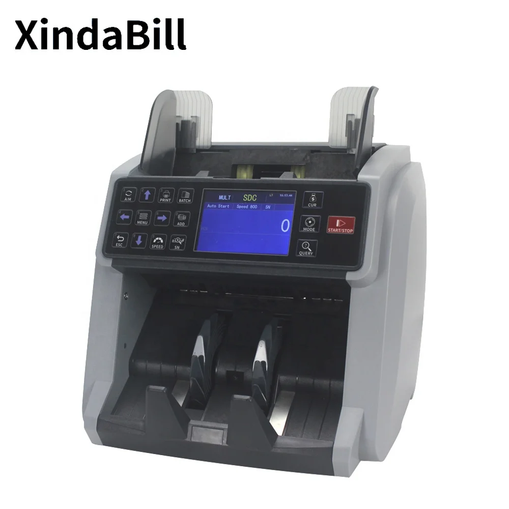 Multi Currency Money Counter CIS Solution Mix Value Bill Detector Top Tated XD-6000 Money Counting Machine Euro Turkey Russia