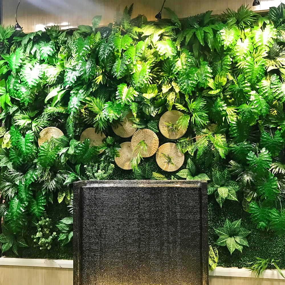 
Customized grass wall backdrop greenery panel wall artificial fence cheap price plastic vertical green wall 