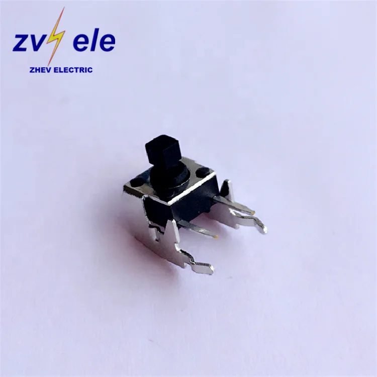 Square 6x6mm 180G DIP Tactile Switch With Round Button 250GF Tact