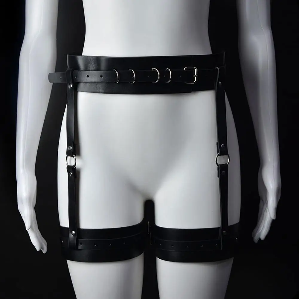 Женские ремень для ног с ремешками и пряжками набедренная сумка подвязки Harajuku талии готический кольца ног Пояс для рейв наряды
