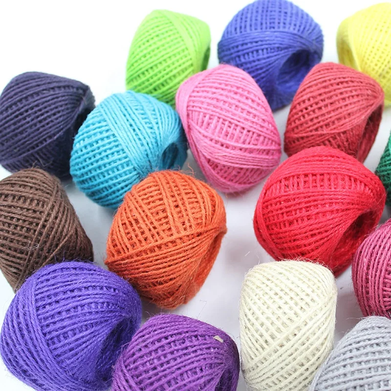 3 Strand Twisted 1.5mm Thick Colorful Jute Rope Hemp Craft Rope Diy Crafts Cord Hand Woven Rope for Necklace Bracelet Jewelry