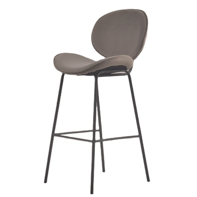 
Modern Ergonomic Metal Frame High Fabric Cover Bar Chair For Breakfast Cafe Room Counter Bar Stool 