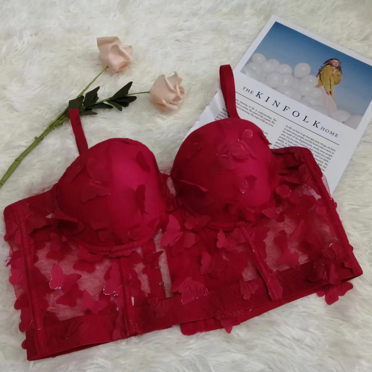 Wholesale Bustiers With Butterfly Mesh Sheer Crop Summer Breathable Camisoles Women Tank Tops Lace Corset Bra Top Corsets Femme