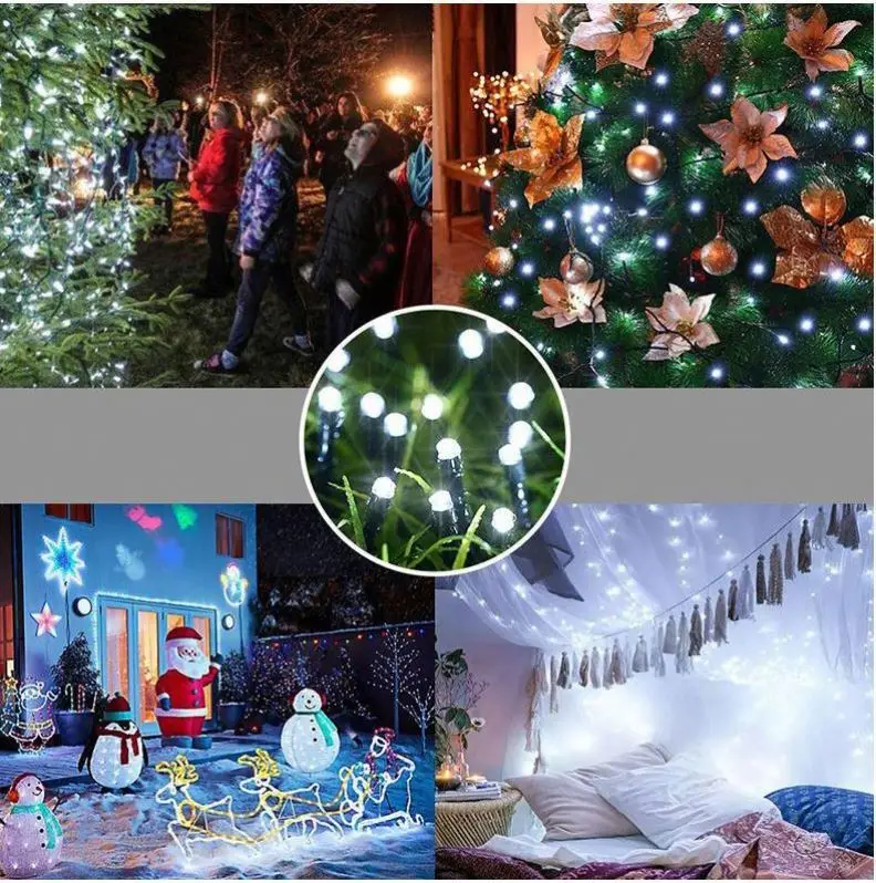 Remote Control Solar Battery Powered Multicolor Wedding Party Holiday Decoration Solar String Light LED Outdoor