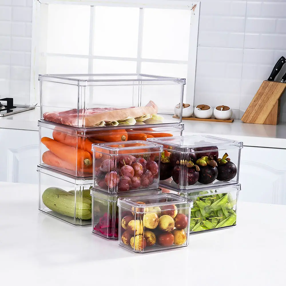 Factory Wholesale Fridge Vegetable Food Storage Container Box 14pcs Set Household Fruit Food Storage Box