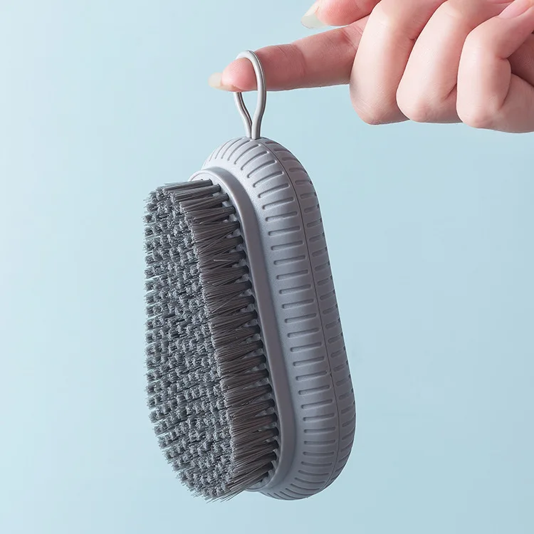 Plain plastic soft-bristled laundry brush