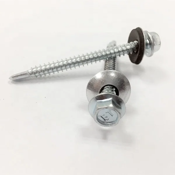 Galvanized drilling screw,zinc roofing screw with bonded washer